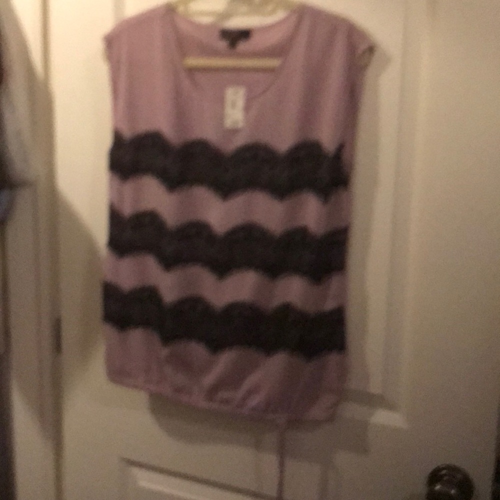 Limited brand black lace and lavender top